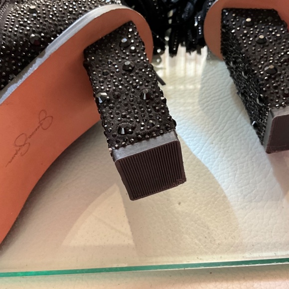 Jessica Simpson Asire Tall Crystal black fringe boot size 8 😍😍😍 current style - Picture 5 of 11